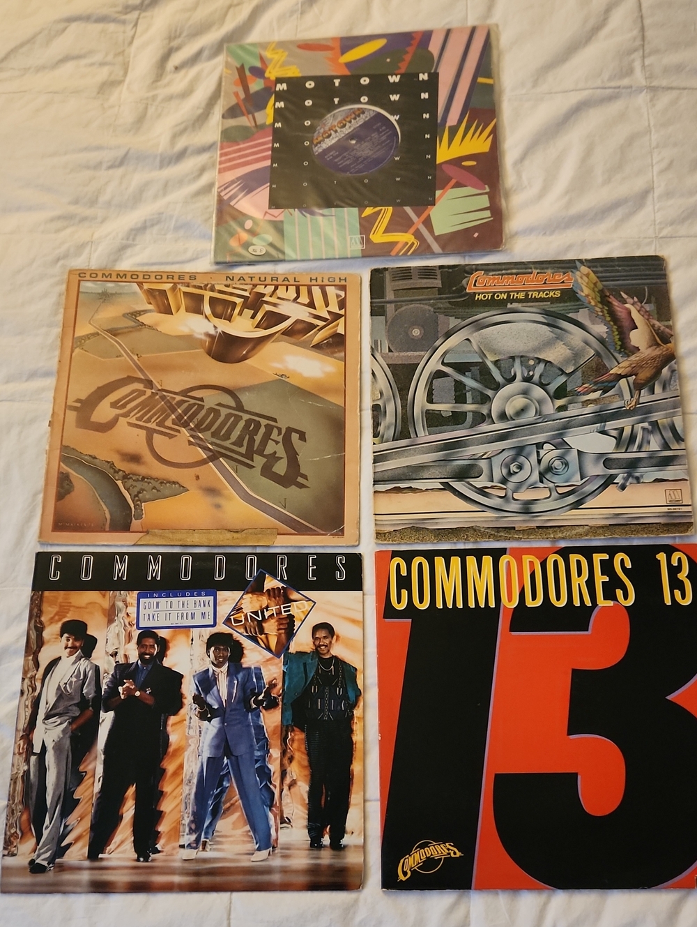 Lot of Commodores 5 Vinyl Records - Assorted Color Covers